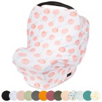 Simka Rose Car Seat Cover Baby & Nursing Cover Up for Breastfeeding - Breathable Multi-Use Privacy Nursing Canopy, Soft Stretchy Rayon Blend Carseat for Baby Boys & Girls - Peaches