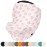 Simka Rose Car Seat Cover Baby & Nursing Cover Up for Breastfeeding - Breathable Multi-Use Privacy Nursing Canopy, Soft Stretchy Rayon Blend Carseat for Baby Boys & Girls - Peaches