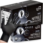 SwiftGrip Disposable Nitrile Exam Gloves, Black Nitrile Gloves Disposable Latex Free for Medical, Cooking & Esthetician, Food-Safe Rubber Gloves, Powder Free, Non-Sterile, 1000-ct Case (Large)