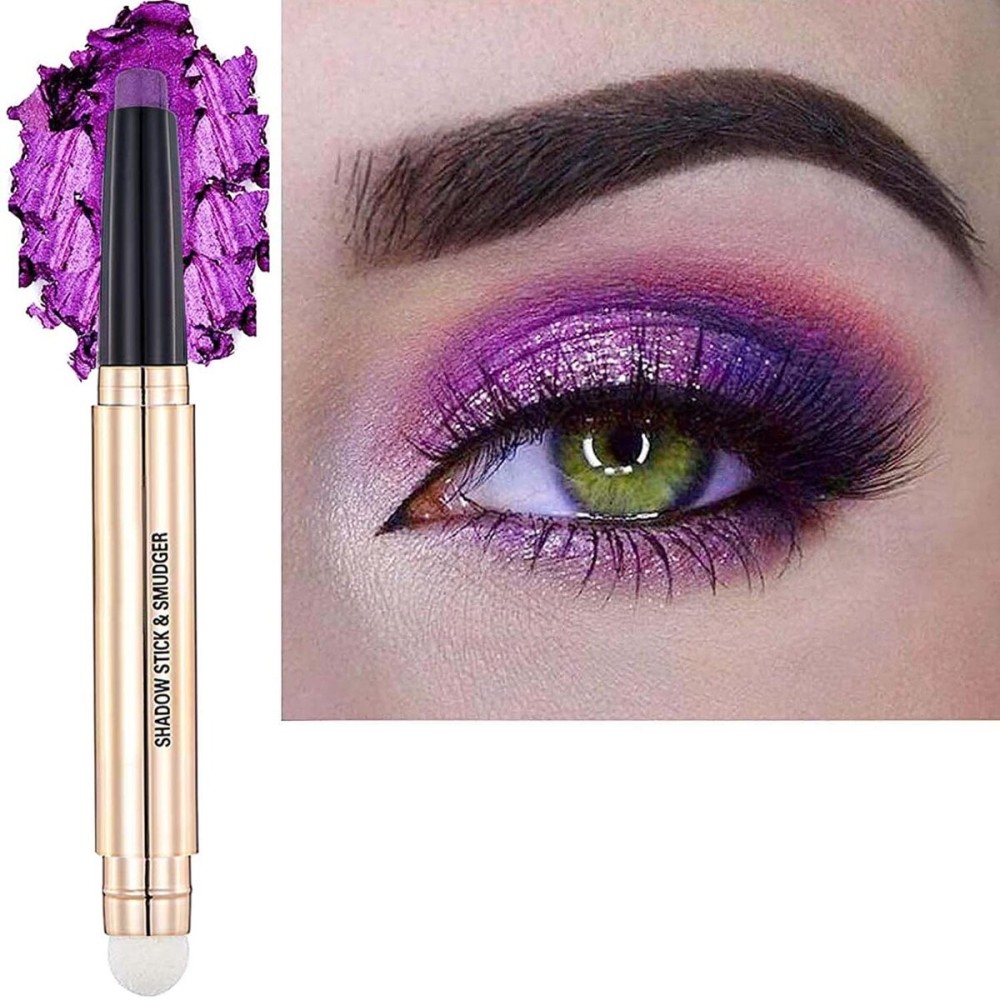 Metiplou Purple Eyeshadow Stick Eyeliner pencil For Eye Makeup Cream Shimmer Smooth Glitter Dark Light Matte Single Crayon Primer Palette Hypoallergenic Natural Waterproof Long Lasting Eyeshadow
