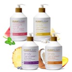 RAW SUGAR Hand Wash Variety Bundle - Lemon Sugar, Watermelon + Fresh Mint, Pineapple + Maqui Berry + Coconut & Raw Coconut + Mango, Formulated without Sulfates & Parabens (16.9 fl. oz, Pack of 4)