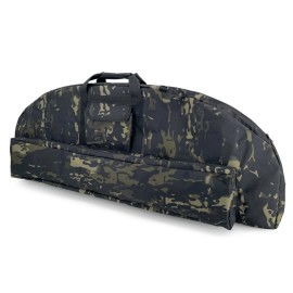Silfrae Compound Bow Case Soft Bow Padded Case Light-Weight Bow Carry Bag with Arrow Pocket (Gray-Black Camo, L)