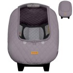 liuliuby Baby Car Seat Weather Shield | Warm Quilted Winter Cover with Clear Window for Infant Carseat | Keeps Babies & Newborn Protected in Cold | Car Seat Cover for Boys & Girls (Gray)