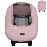 liuliuby Baby Car Seat Weather Shield | Warm Quilted Winter Cover with Clear Window for Infant Carseat | Keeps Babies & Newborn Protected in Cold | Car Seat Cover for Boys & Girls (Pink)