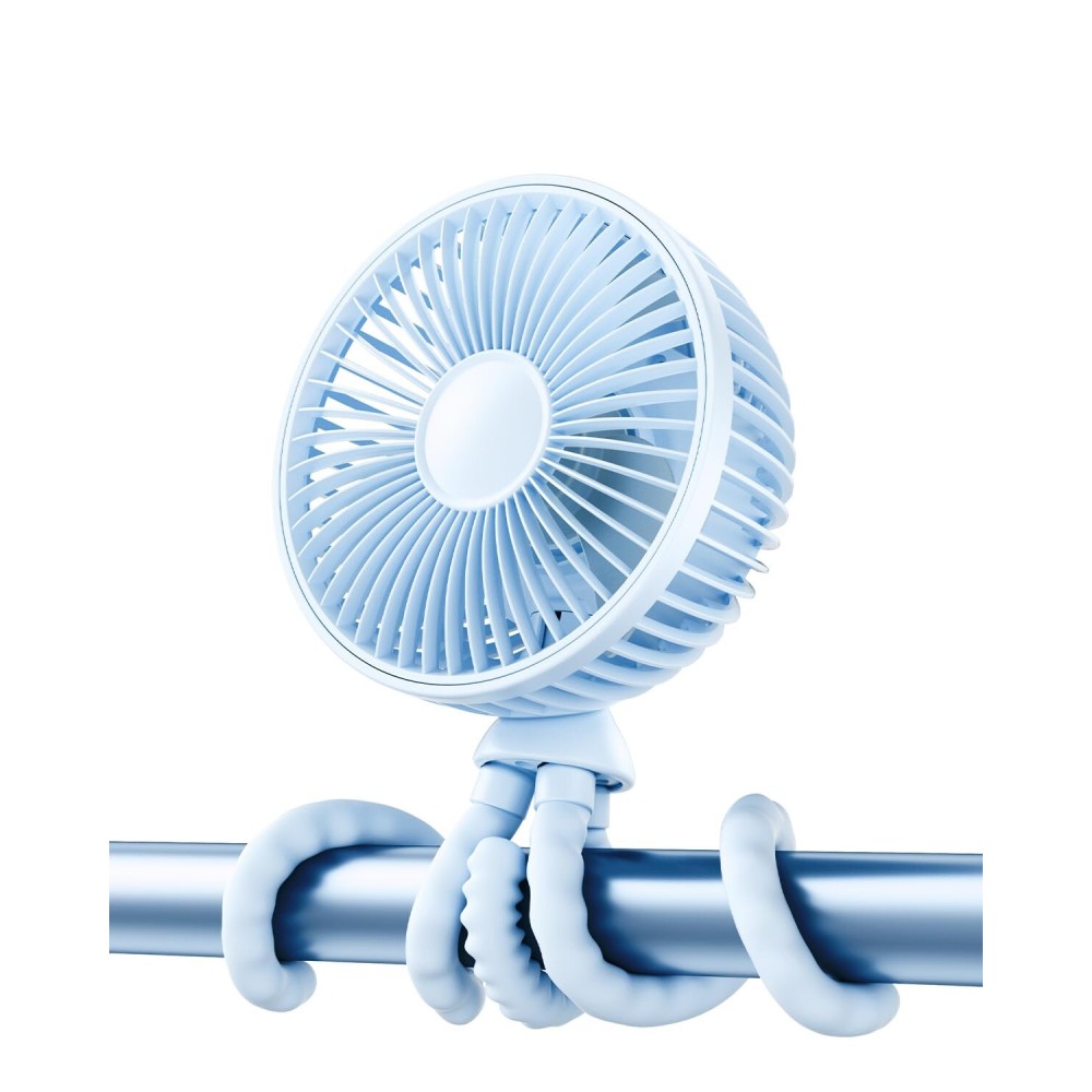 Gaiatop Oscillating Baby Stroller Fan with LED Night Light, 4 Speeds Cooling Rechargeable 360 Rotate Clip On, Battery Operated Small Portable Fans for Car Seat Crib Treadmill Travel