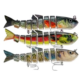 Fishing Lures Multi Jointed Fish Fishing Kits, Slow Sinking Lifelike Swimbaits Crankbaits Hard Baits Lure Set, Fishing Gear for Bass Trout Pike Walleye, Freshwater Saltwater Predator Bait