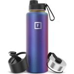 IRON FLASK Camping & Hiking Hydration Flask with Spout, Wide Mouth Insulated Stainless Steel Sports Water Bottle - 40 oz Aurora