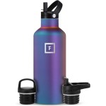 IRON FLASK Camping & Hiking Hydration Flask with Straw, BPA-Free Insulated Stainless Steel Sports Water Bottle - 32 oz Aurora