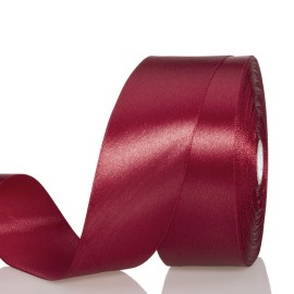 YASEO 1 1/2 Inch Dark Red Solid Satin Ribbon, 50 Yards Craft Fabric Ribbon for Gift Wrapping Floral Bouquets Wedding Party Decoration