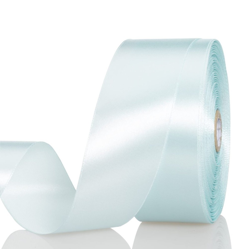 YASEO 1 1/2 Inch Light Blue Solid Satin Ribbon, 50 Yards Craft Fabric Ribbon for Gift Wrapping Floral Bouquets Wedding Party Decoration