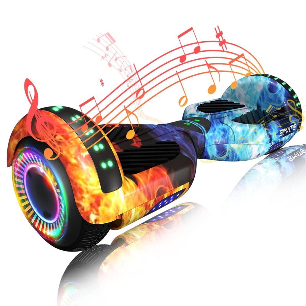 SIMATE Hoverboard, Bluetooth All Terrain Hover Boards with LED Lights and APP Control, Gifts for Kids Adults Girls Boys, for All Ages