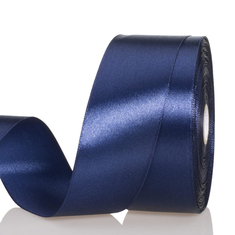 YASEO 1 1/2 Inch Navy Solid Satin Ribbon, 50 Yards Craft Fabric Ribbon for Gift Wrapping Floral Bouquets Wedding Party Decoration