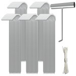 AAGUT Tent Stakes Heavy Duty Metal 9 Inch, 50 Pack Rust-Resistant Galvanized Steel Camping Stake Garden Edging Fence Hooks Yard Tent Pegs for Inflatable, Tarp, Outdoor Christmas Decorations (KIT)