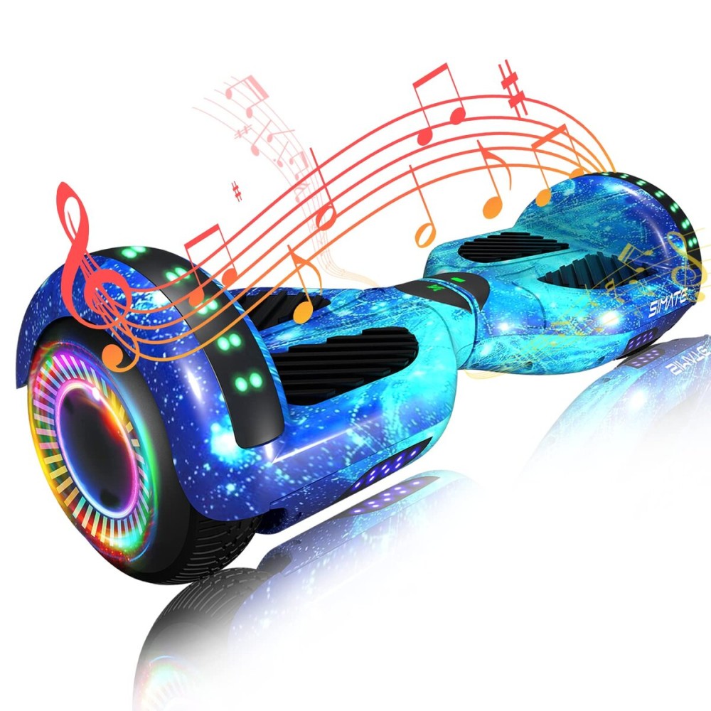 SIMATE Hoverboard, Bluetooth All Terrain Hover Boards with LED Lights and APP Control, Gifts for Kids Adults Girls Boys, for All Ages