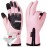 Balhvit -10 Waterproof Winter Gloves for Men & Women, 5-Layer Ski & Snow Gloves for Cold Weather, Breathable Warm Gloves with Touch Screen Fingers (M, Pink)