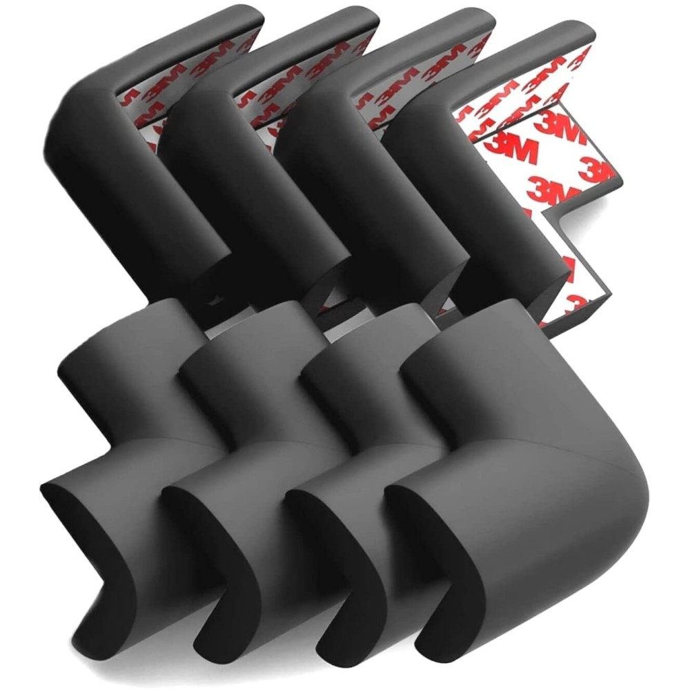 8-Pack Corner Protector Baby To Baby Proof Corners And Edges; Table Corner Covers Baby Safety, Soft Rubber Foam Cushion Corner Guards, Child Proofing Pads, Table Corner Protectors For Furniture, Black