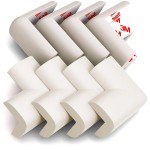 8-Pack Baby Proofing Corner Protectors, Furniture Corner and Edge Safety Bumpers, Soft Rubber Foam Cushion Covers, 3M Taped Corner Protector, Baby Child Proofing Pads, Table Protector, White