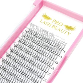 Premade Fans Eyelash Extensions Short Stem Premade Volume Eyelash Extensions 3D-D-0.10-17 Volume Lash Extensions Pre made Lash Fans C D Curl .07 .10(3D-D-0.10,17mm)