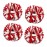 4Pcs Metallic Cheerleading Pom Poms, Creatiee 2 Pair Cheerleader Cheering Squad Pompoms for School Sports Dance Games Team Spirit Cheer (Red-White)