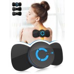 Pawfan Tens Black Unit with 2 Pads,EMS Microcurrent Mini Massager Machine,Low Frequency Multi Function Physiotherapy Instrument Muscle Stimulator,Full Body Pain Relief Therapy Device