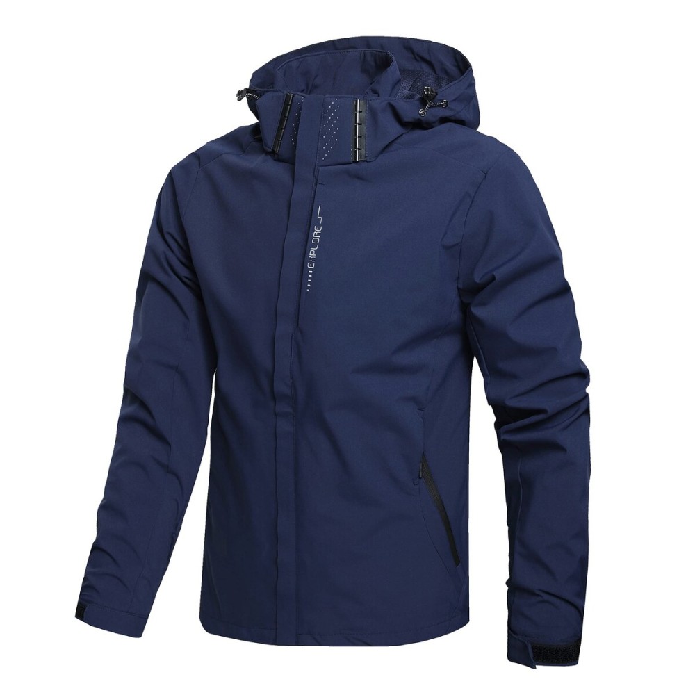 Hikevitang Men\'s Lightweight Waterproof Rain Jacket,Shell Hooded Outdoor Raincoat Hiking Windbreake jacket