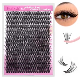 Lash Clusters 12-18mm Mix Individual Lashes Cluster Black Volume Eyelash Clusters Long Individual Lash Extensions C Curl Cluster Lashes DIY Eyelash Extension (30D-0.07C, 12-18mm)