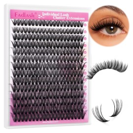 Lash Clusters 12-18mm Mix Individual Lashes Cluster Black Volume Eyelash Clusters Long Individual Lash Extensions C Curl Cluster Lashes DIY Eyelash Extension (40D-0.07C, 12-18mm)