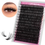 Lash Clusters 19mm Individual Lashes Cluster Black Volume Eyelash Clusters Long Individual Lash Extensions D Curl Cluster Lashes DIY Eyelash Extension (40D-0.07D, 19mm)