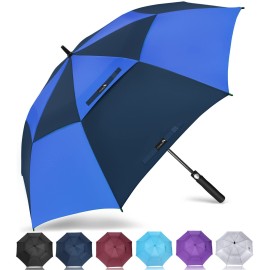 ZOMAKE Golf Umbrella Windproof, Extra Large Oversized Heavy Duty Double Canopy for Rain, Sports Games & Push Cart(62inch,Dark Blue,Navy Blue)