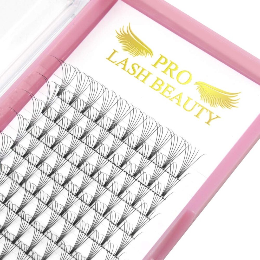 Premade Fans Eyelash Extensions Short Stem 6D-C-0.10-18 Premade Volume Eyelash Extensions .07 .10 C D Curl Pre made Lash Fans Volume Lash Extensions (6D-C-0.10,18mm)