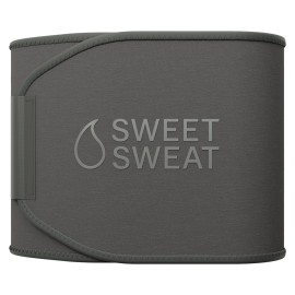 Sports Research Sweet Sweat Waist Trimmer (Core Series) - Premium Sweat Enhancing Fitness Band for Women & Men - Adjustable Fit  Latex-Free Neoprene - Matte Gray, Small