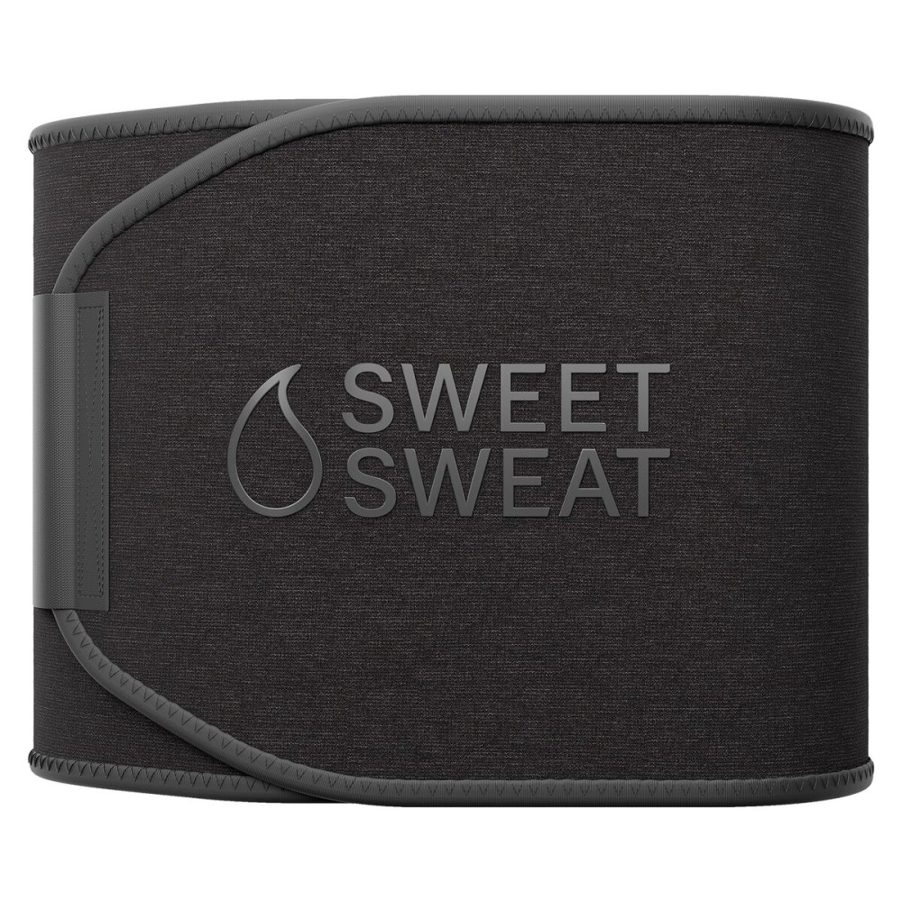 Sports Research Sweet Sweat Waist Trimmer (Core Series) - Premium Sweat Enhancing Fitness Band for Women & Men - Adjustable Fit  Latex-Free Neoprene - Matte Black, XL
