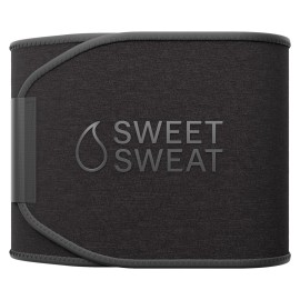 Sports Research Sweet Sweat Waist Trimmer (Core Series) - Premium Sweat Enhancing Fitness Band for Women & Men - Adjustable Fit  Latex-Free Neoprene - Matte Black, XL