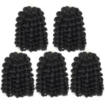 Crochet Braids Hair 8 Inch Jamaican Bounce Wand Curl Crochet Hair Curly Bounce Crochet Braids Hair Extension Twist Crochet Hair(5 PCS, 1B)