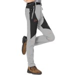 Rdruko Women\'s Winter Hiking Snow Ski Pants Waterproof Fleece Thermal Insulated Pants(Light Gray, US S)