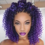 3 Packs 2X Ringlet Wand Curl Jamaican Bounce 8 inch Purple Ombre Synthetic Crochet Hair Extensions Crochet Braiding Hair 20 Roots (8Inch (Pack of 3), T1/Purple)