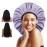Auban Extra Large Shower Cap, Double-Layer Waterproof Reusable Satin Lining Shower Bonnet for Women Long Hair, Braids, Locs, perms (Purple)