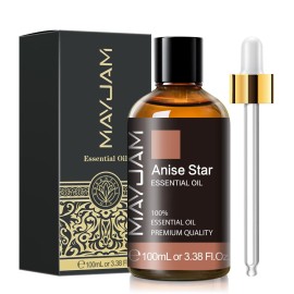 Anise Star Essential Oil, MAYJAM Pure Anise Star Oils for Diffusers, 3.38FL.OZ/100ML Star Anise Essential Oil with Premium Glass Dropper, Anise Oil