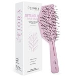 Fiora Naturals Hair Detangling Brush -100% Bio-Friendly Detangler hair brush w/Ultra-soft Bristles- Glide Through Tangles with Ease - For Curly, Fine, Women, Men, Kids, Toddlers, Wet and Dry Hair