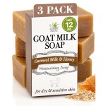 Southern Natural Goat Milk Soap Bar - Oatmeal Milk & Honey 3 Pack - For Dry Sensitive Skin. Natural, Handmade Soap For Men, Women, Kids, Face & Body