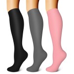 FEYHAY Copper Compression Socks (3 Pairs) 15-20 mmHg Circulation is Best Athletic & Daily for Men & Women, Running, Climbing