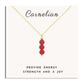 SmileBelle Red Necklace for Women, 14K Gold Filled Carnelian Necklace as July Birthstone Crystal Pendant Necklace as Birthday Gifts Necklaces for Girls Carnelian Gifts as Christmas Stocking Stuffers