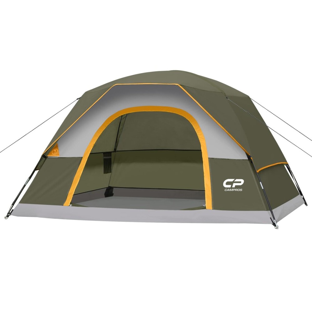 CAMPROS CP 4 Person Tent, Dome Tents for Camping with Rainfly, Waterproof Camping Tent Easy Set Up, Portable Family Tent with Large Mesh Window & Carry Bag for Outdoor Hiking