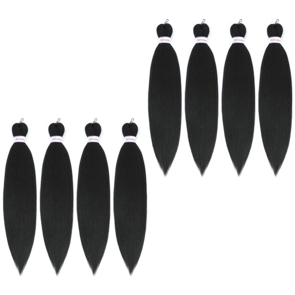 Alrence Pre Stretched Braiding Hair Long Braid 14 Inch 8 Packs Professional Braiding Hair Extensions Synthetic Crochet Twist Braids (14 Inch, 1B)