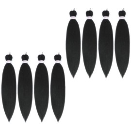 Alrence Pre Stretched Braiding Hair Long Braid 14 Inch 8 Packs Professional Braiding Hair Extensions Synthetic Crochet Twist Braids (14 Inch, 1B)