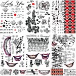 JEEFONNA 22 Sheets Halloween Temporary Tattoos, Perfect Halloween Joker Face Tattoos for Costumes, Halloween Party Accessories and Cosplay (Mixed\'s)