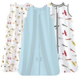 TotAha Sleep Sack infant 6-12 months 3 Pack, Breathable Sleep Bag for Baby Girl Boy, Wearable Blanket with 2-way Safe Zipper, 0.5 TOG