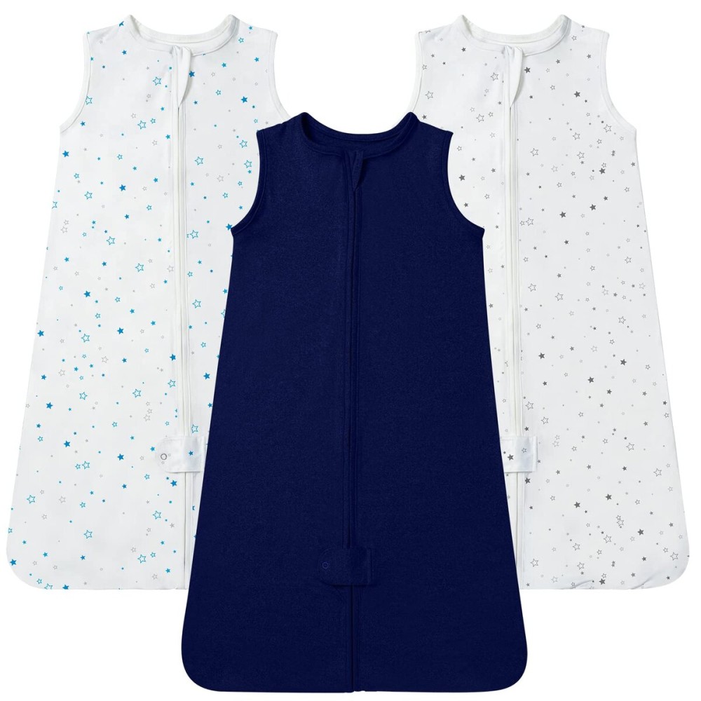 TotAha Light Sleep Sack 6-12 months 3 Pack, Breathable, Buttery Soft Wearable Blanket Baby Sleeping Bag with 2-way Zipper, 0.5 TOG