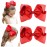 DEEKA 2 PCS 8 Big Hair Bows Hand-made Grosgrain Ribbon Solid Color Large Bows Alligator Clips Hair Accessories for Girls Set of 2 -Red