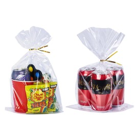 Wowfit 50 CT 9x14 Inch Clear Flat Cellophane Gift Bags with 6 Gold Twist Ties, Cello Packaging for Goodies, Decorations, and Wedding Gift Wrapping